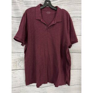 Mens Vince 100% Cotton Burgundy Polo Shirt Size XXL